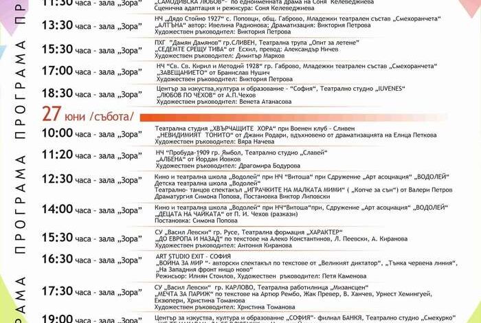 За девета година Сливен посреща млади таланти от страната за Детско- юношеския театрален фестивал „Сцена под Сините камъни“