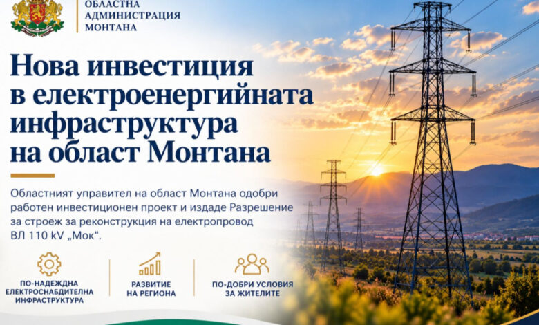Ремонтират важен далекопровод в област Монтана